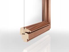 Holz-Fenster-Profil PaXsimplex45 mit einfacher Verglasung und Wetterschenkel